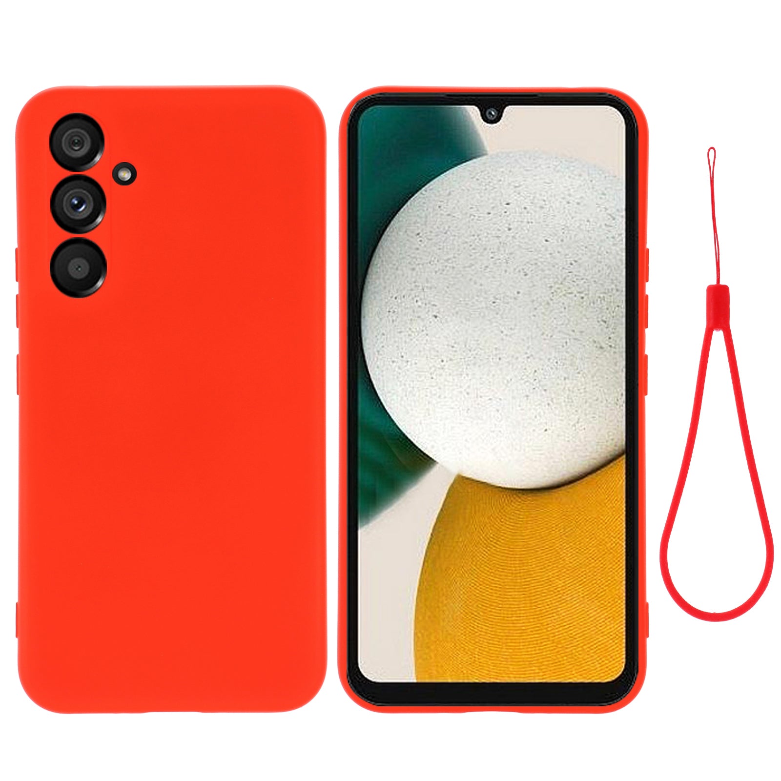 For Samsung Galaxy A34 5G Scratch-resistant Liquid Silicone Case Cell Phone Cover Protector with Strap For Samsung Galaxy A34 5G Scratch-resistant Liquid Silicone Case Cell Phone Cover Protector with Strap